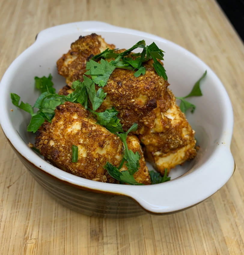 Various recipes with vegan parmesan cheese