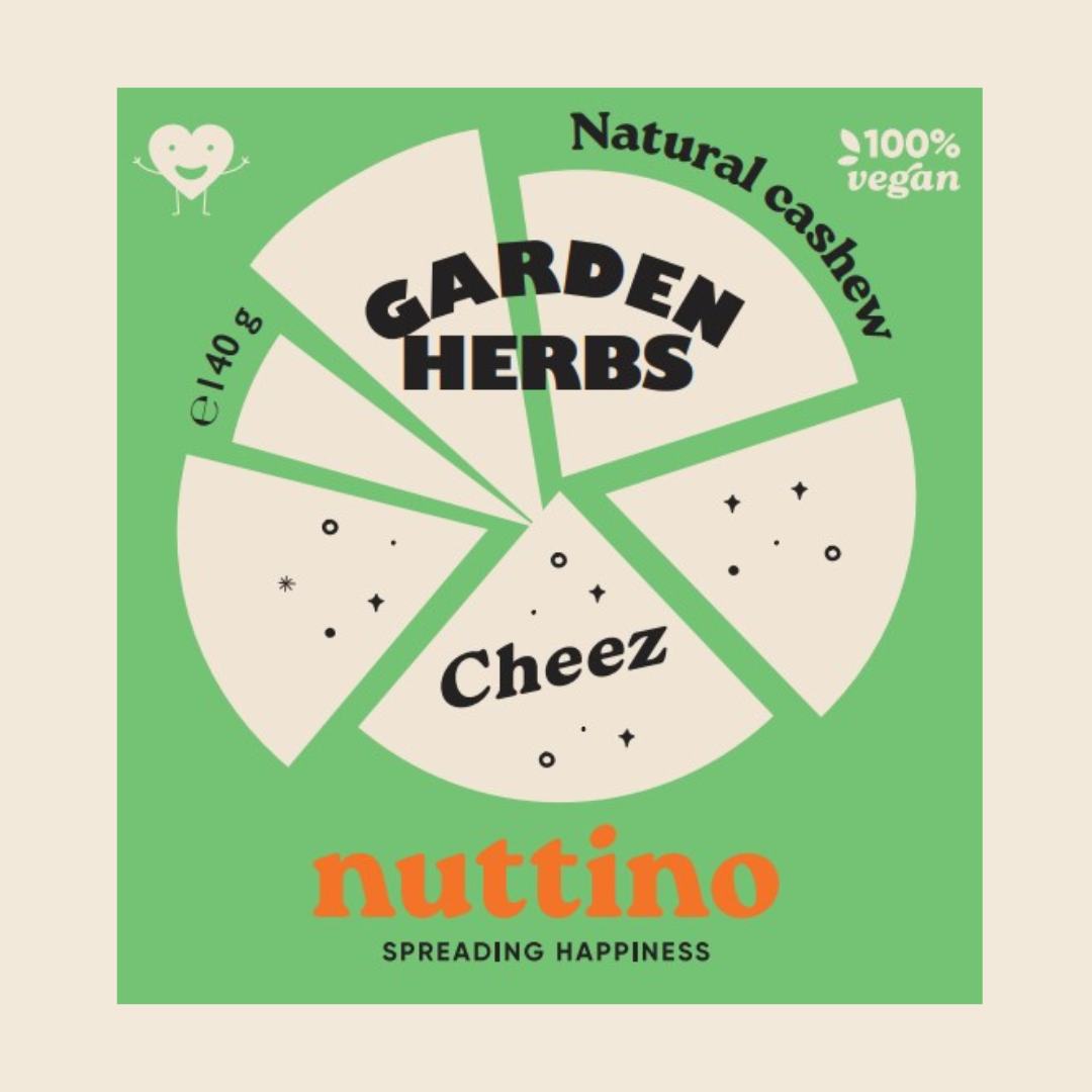 garden herbs cashew vegan cheese front